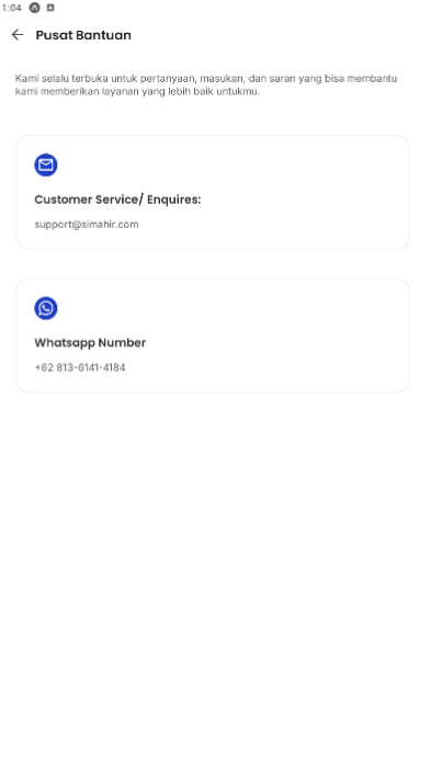 Halaman pusat bantuan