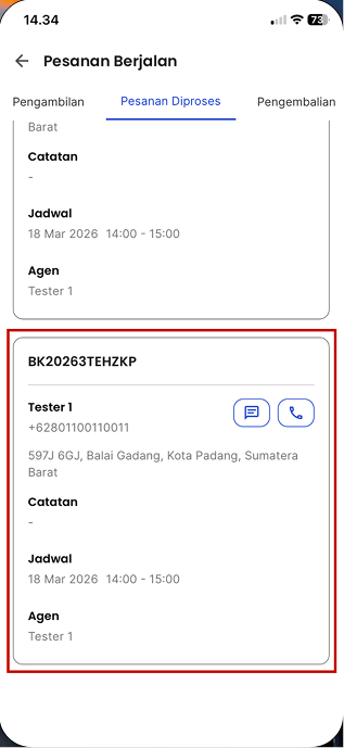 Tab Pesanan Diproses dan Detail Invoice