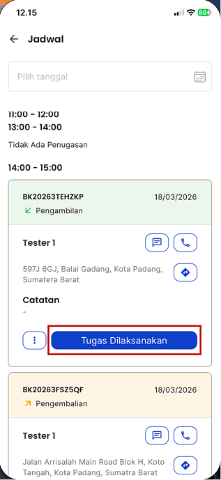 Tombol Tugas Dilaksanakan