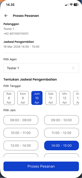 Penjadwalan Pengembalian dan Notifikasi Berhasil