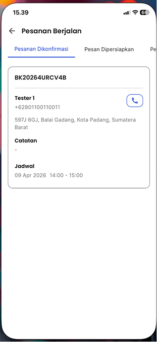 Daftar Pesanan Berjalan