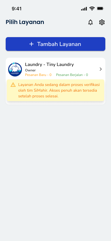 Halaman Pilih Layanan
