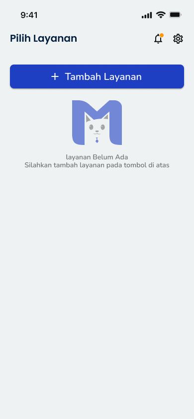 Halaman Pilih Layanan