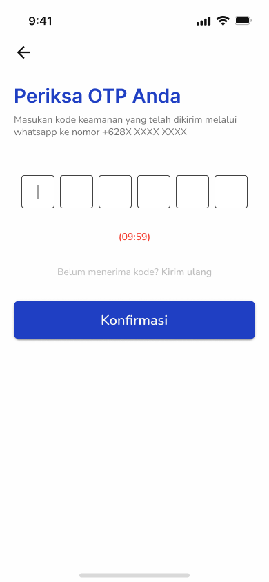 Halaman verifikasi OTP
